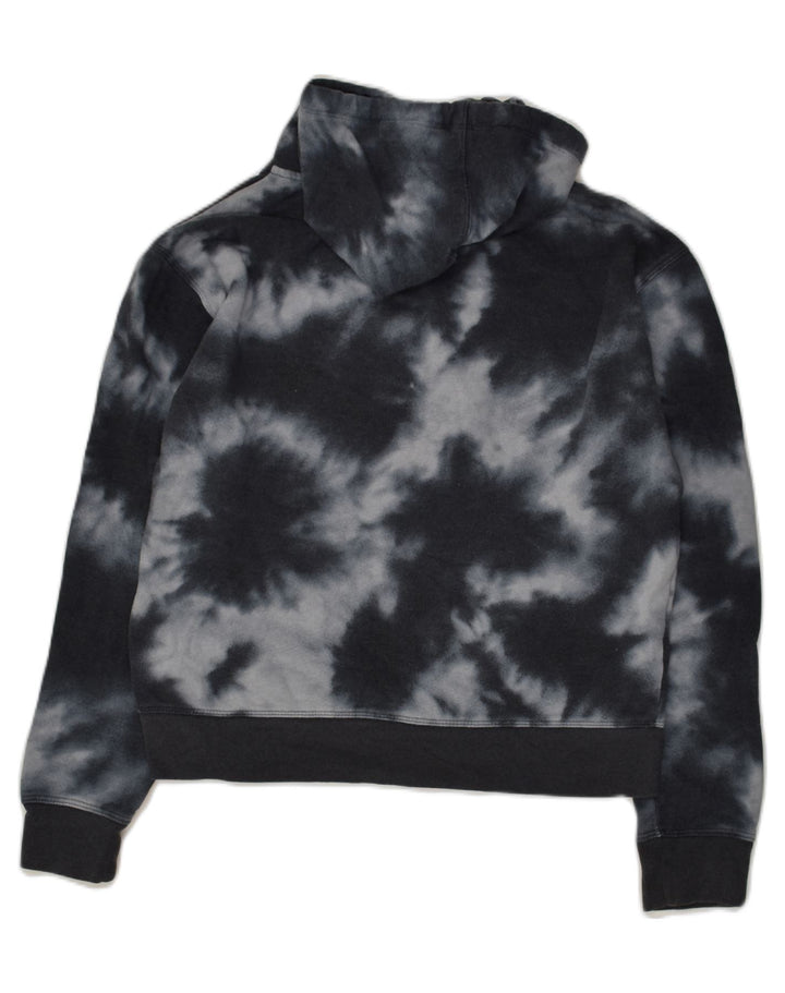 CHAMPION Womens Hoodie Jumper UK 8 Small Black Tie Dye Cotton | Vintage Champion | Thrift | Second-Hand Champion | Used Clothing | Messina Hembry 