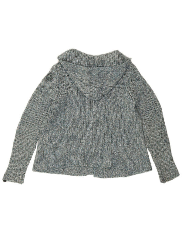 Refrigue Damen-Cardigan mit Kapuze, entspannte Passform, Gr. 6, XS, Blau meliert