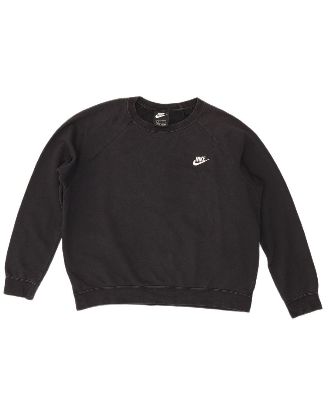NIKE Womens Oversized Sweatshirt Jumper UK 16 Large Black Cotton