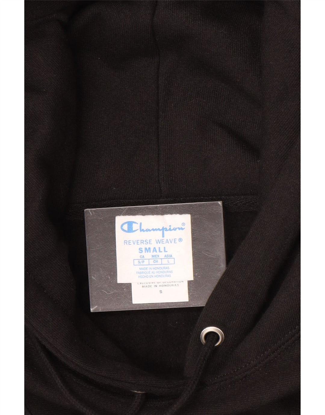 CHAMPION Damen Reverse Weave Übergroßer Kapuzenpullover UK 10 Small Schwarz