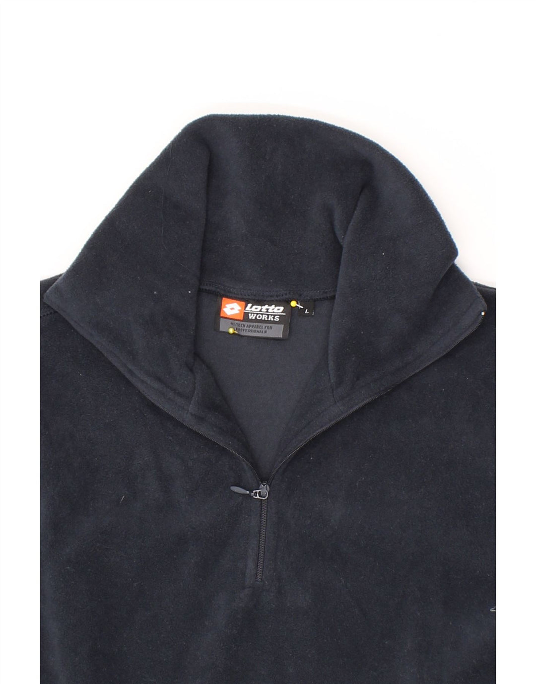 LOTTO Womens Zip Neck Fleece Jumper UK 16 Large Navy Blue Polyester Vintage Lotto and Second-Hand Lotto from Messina Hembry 