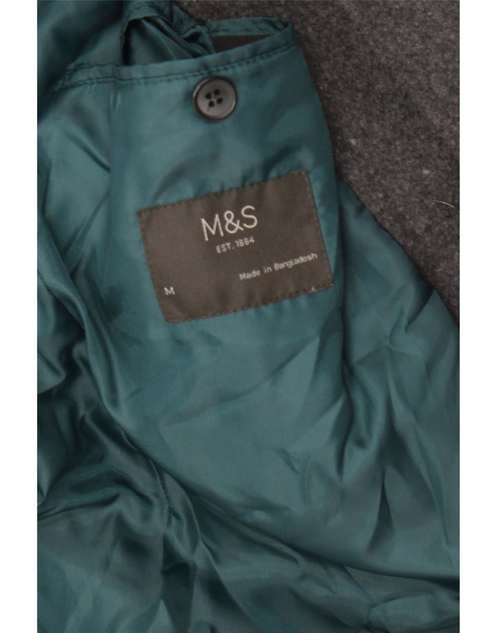 MARKS & SPENCER Mens Overcoat UK 38 Medium Grey Vintage Marks & Spencer and Second-Hand Marks & Spencer from Messina Hembry 