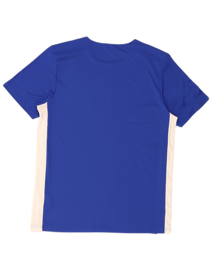 Adidas Herren Climalite T-Shirt Top Large Blau Colourblock Polyester