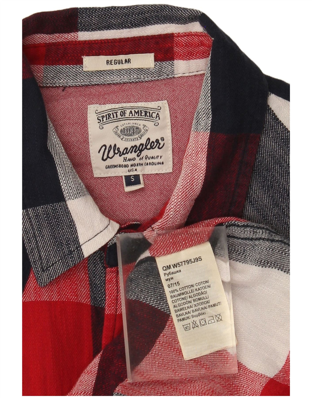 Wrangler Herren-Flanellhemd mit normaler Passform, klein, rot kariert, Baumwolle