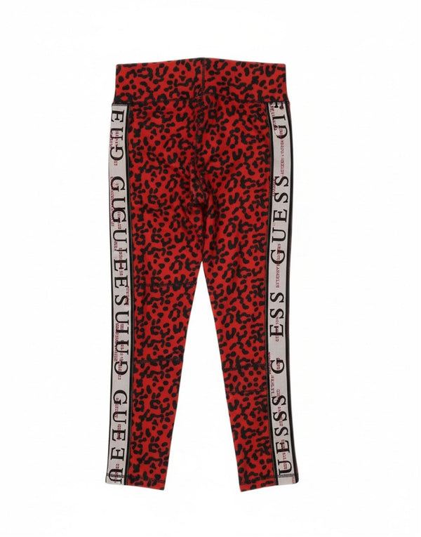 Guess Grafik-Crop-Leggings für Damen, UK 14, großes rotes Polyester mit Tiermuster