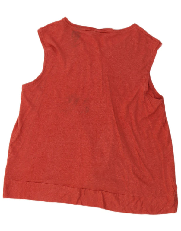Marks & Spencer Damen Weste Top UK 16 Large Kastanienbraunes Leinen