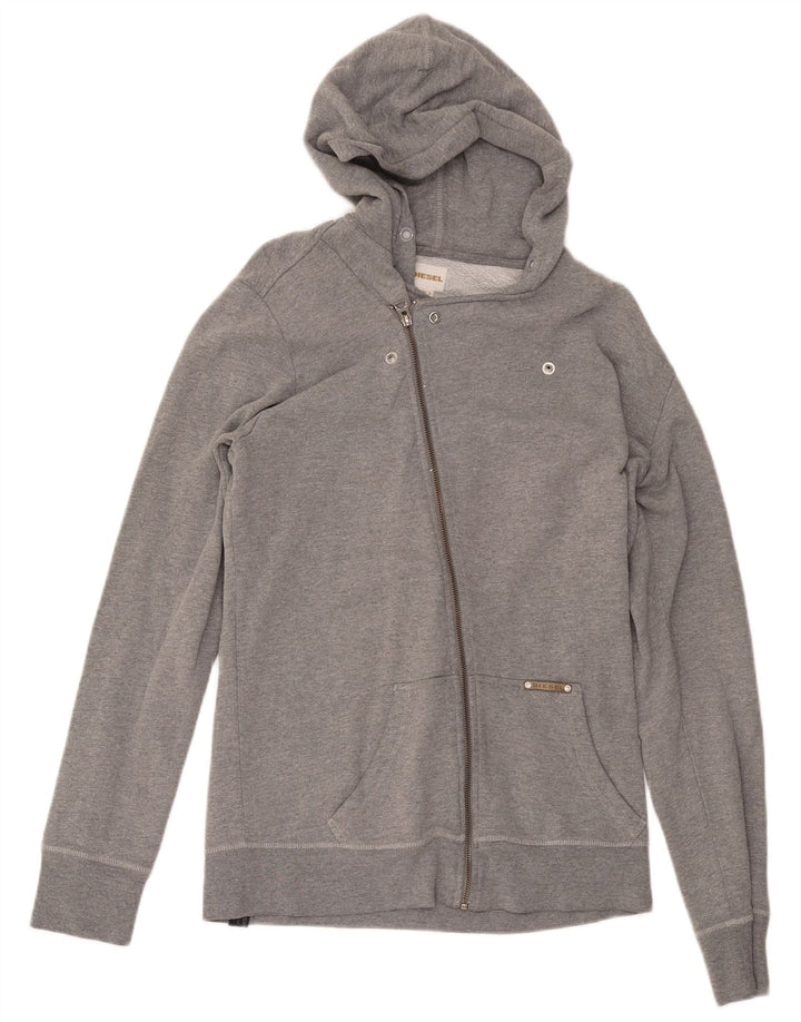 Diesel Damen Zip Hoodie Pullover UK 16 Large Grau