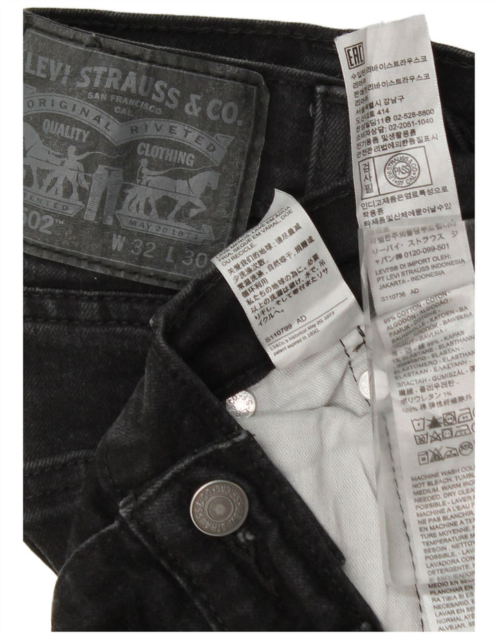 Levi's Herren 502 Tapered Jeans W32 L30 Graue Baumwolle