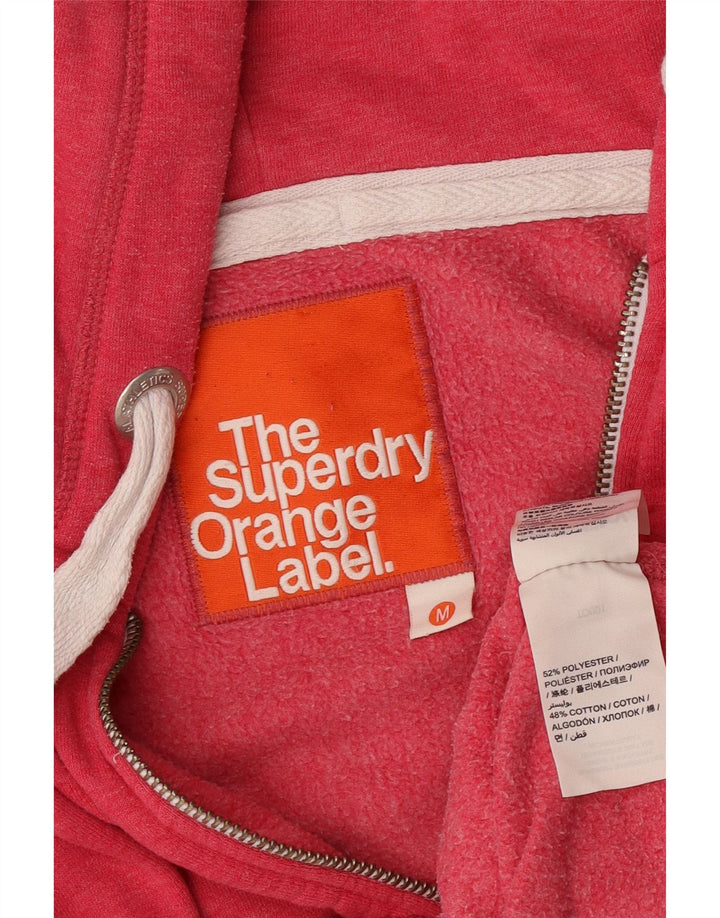Superdry Damen-Kapuzenpullover mit Reißverschluss, UK 14, mittelrosa, Polyester