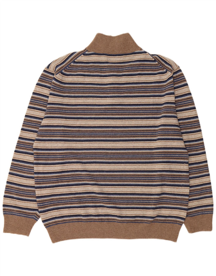 Kappa Herren-Pullover mit Reißverschluss, 3XL, mehrfarbig, gestreift, Wolle