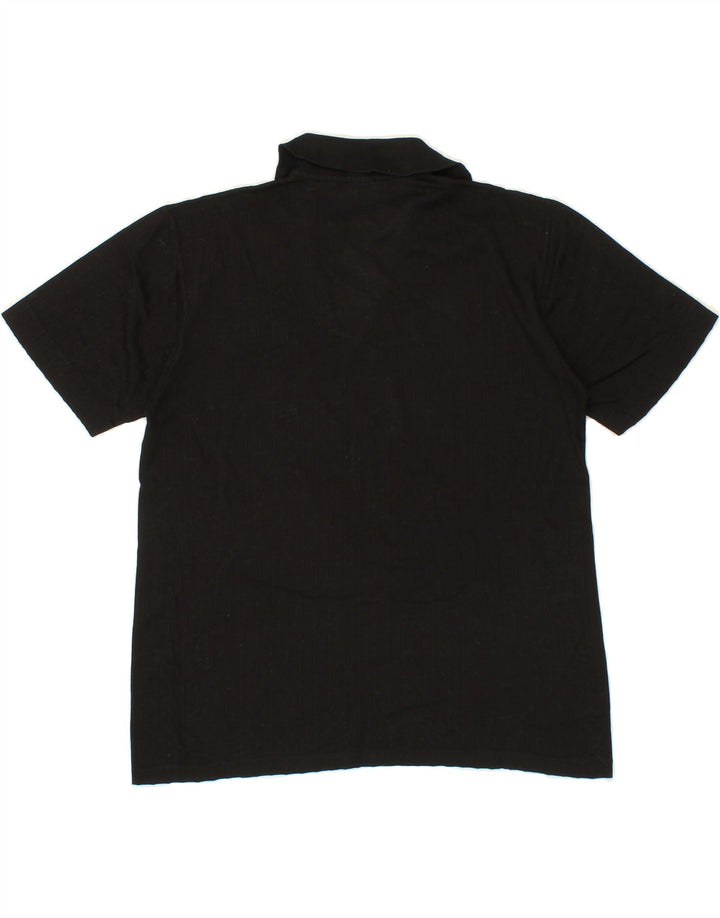 VINTAGE Womens Oversized Polo Shirt UK 6 XS  Black Vintage Vintage and Second-Hand Vintage from Messina Hembry 