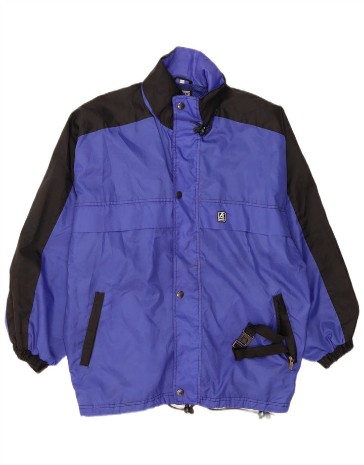 K-Way Herren-Regenjacke mit lockerer Passform, UK 38, mittelblaues Colourblock-Polyamid