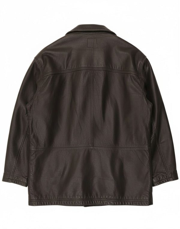 Trapper Herren Lederjacke EU 52 XL Schwarzes Leder