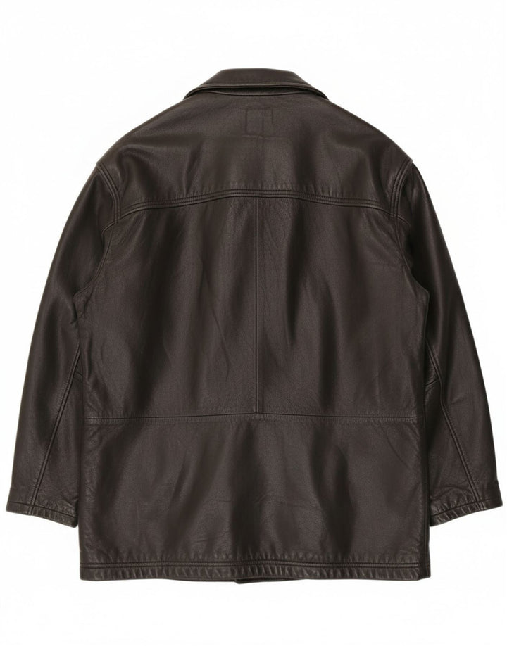 Trapper Herren Lederjacke EU 52 XL Schwarzes Leder