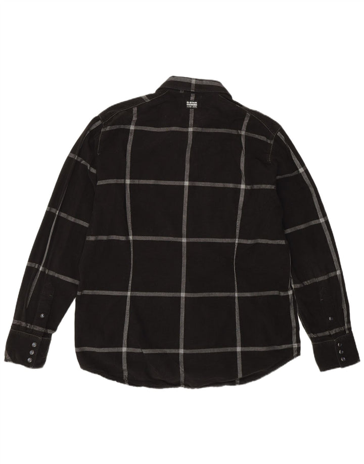 G-Star Herren-Cordhemd XL, schwarz kariert, Baumwolle