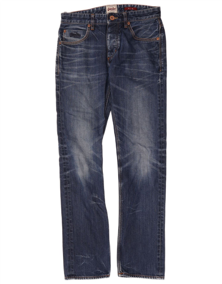 Superdry Herren Slim Jeans W30 L32 Blaue Baumwolle