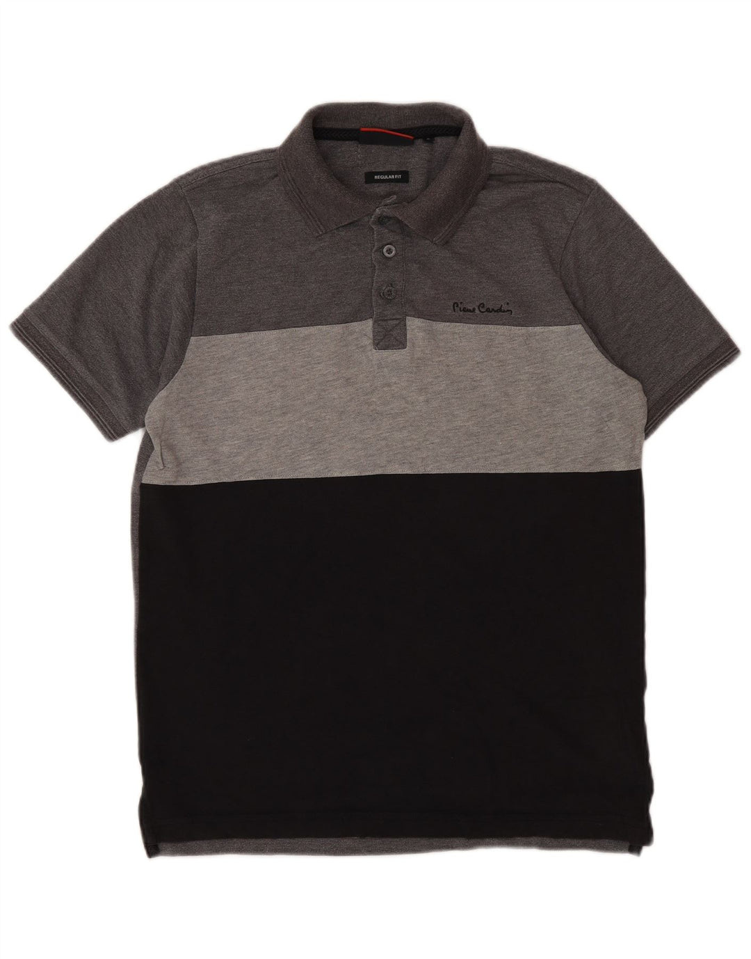 Pierre Cardin Herren-Poloshirt mit normaler Passform, kleines graues Farbblock-Polyester