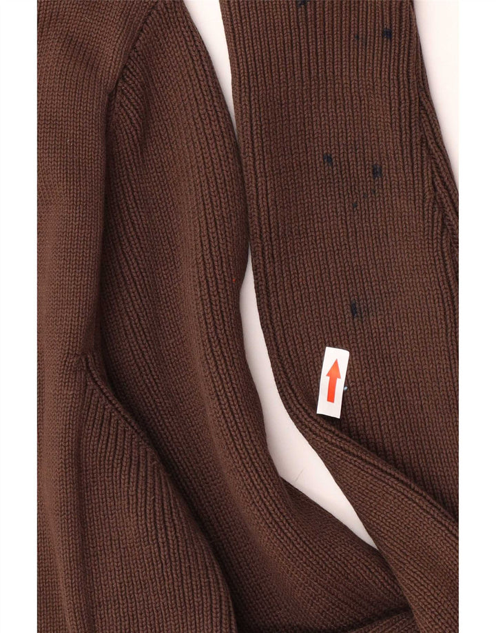 Zara Herren-Strickjacke, groß, braune Baumwolle
