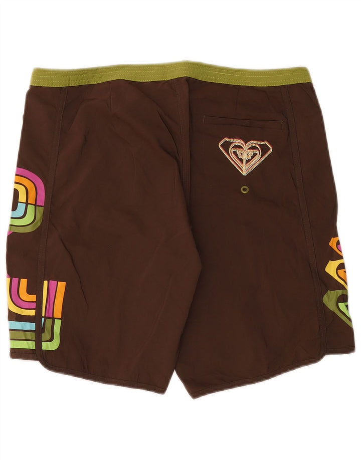 Roxy Damen-Badeshorts mit Grafik, US 9, Größe L, braun, Polyester