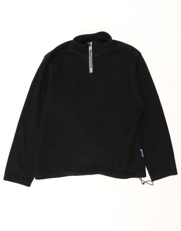 QUIKSILVER Herren-Fleecepullover mit Reißverschluss am Hals, groß, aus schwarzem Polyester