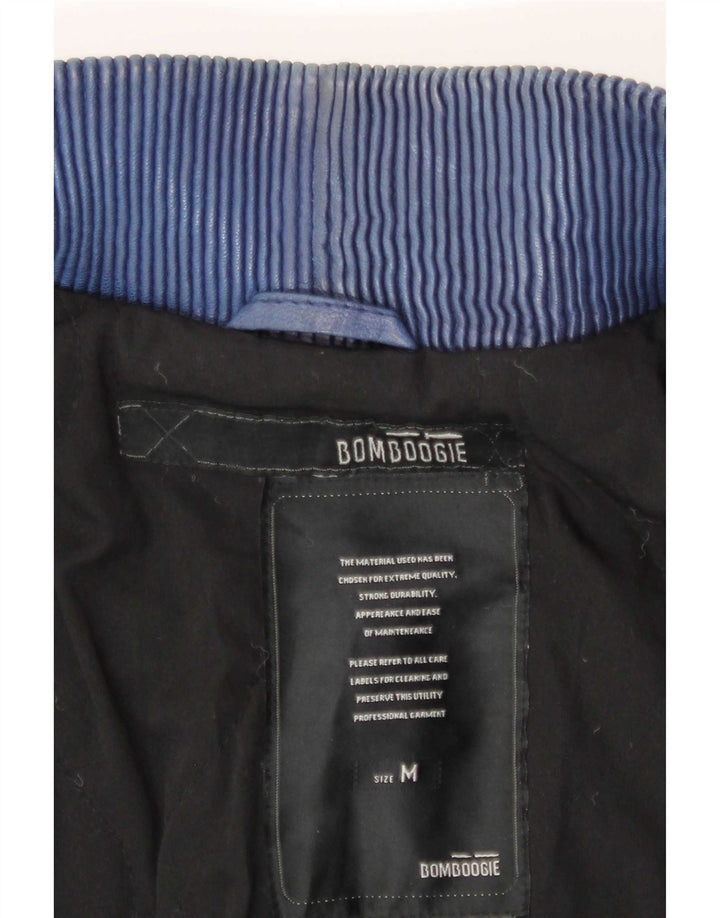Bomboogie Damen Lederjacke UK 12 Mittelblau