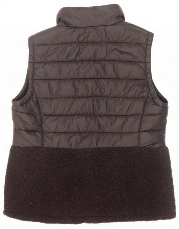 Calvin Klein Damen Fleece-gepolsterte Weste UK 16 Large Schwarz Nylon