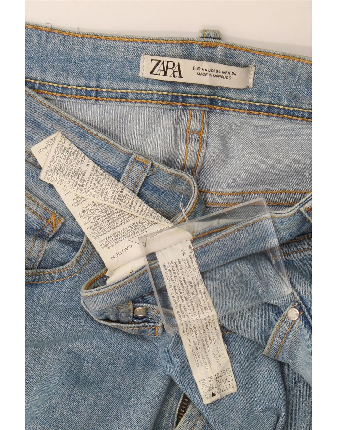 Zara Herren Slim Jeans EU 44 Large W34 L30 Blaue Baumwolle