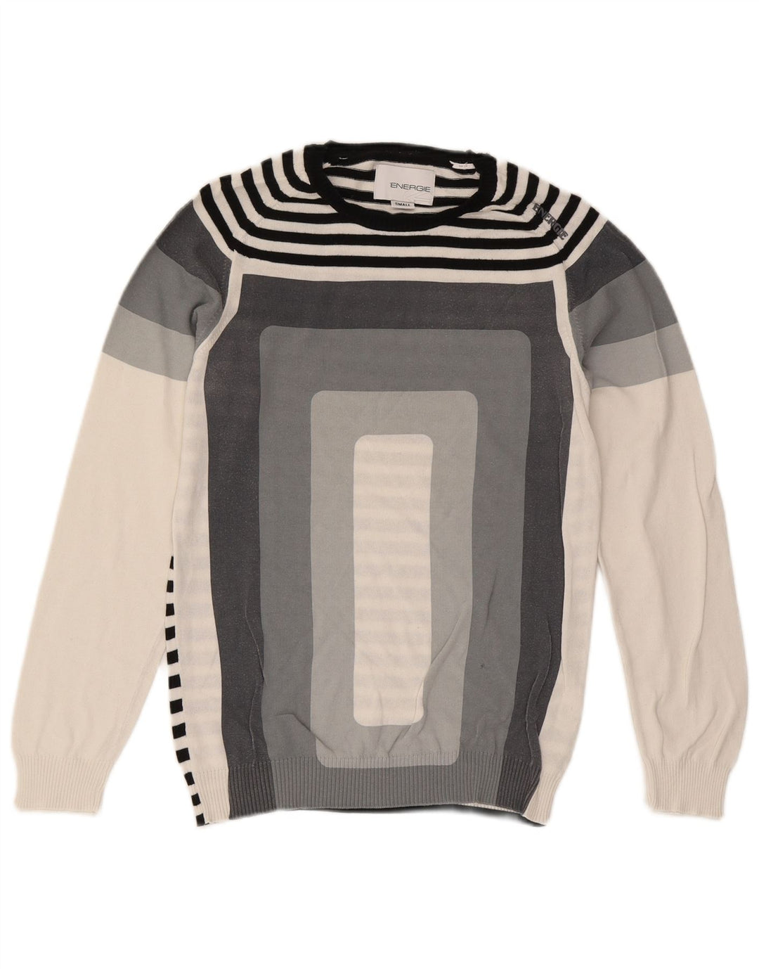 Energie Herren-Pullover mit Rundhalsausschnitt, Größe S, Grau, Farbblock