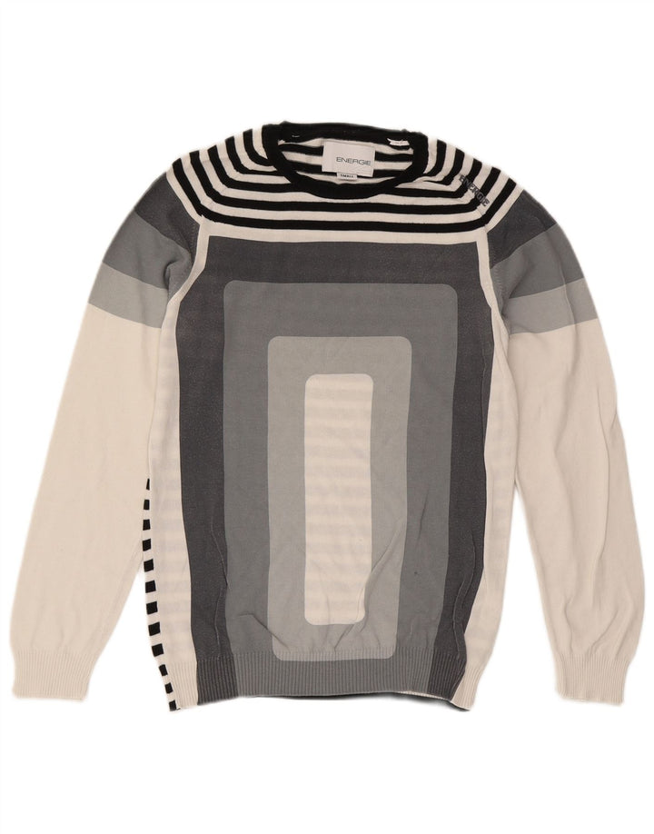 Energie Herren-Pullover mit Rundhalsausschnitt, Größe S, Grau, Farbblock