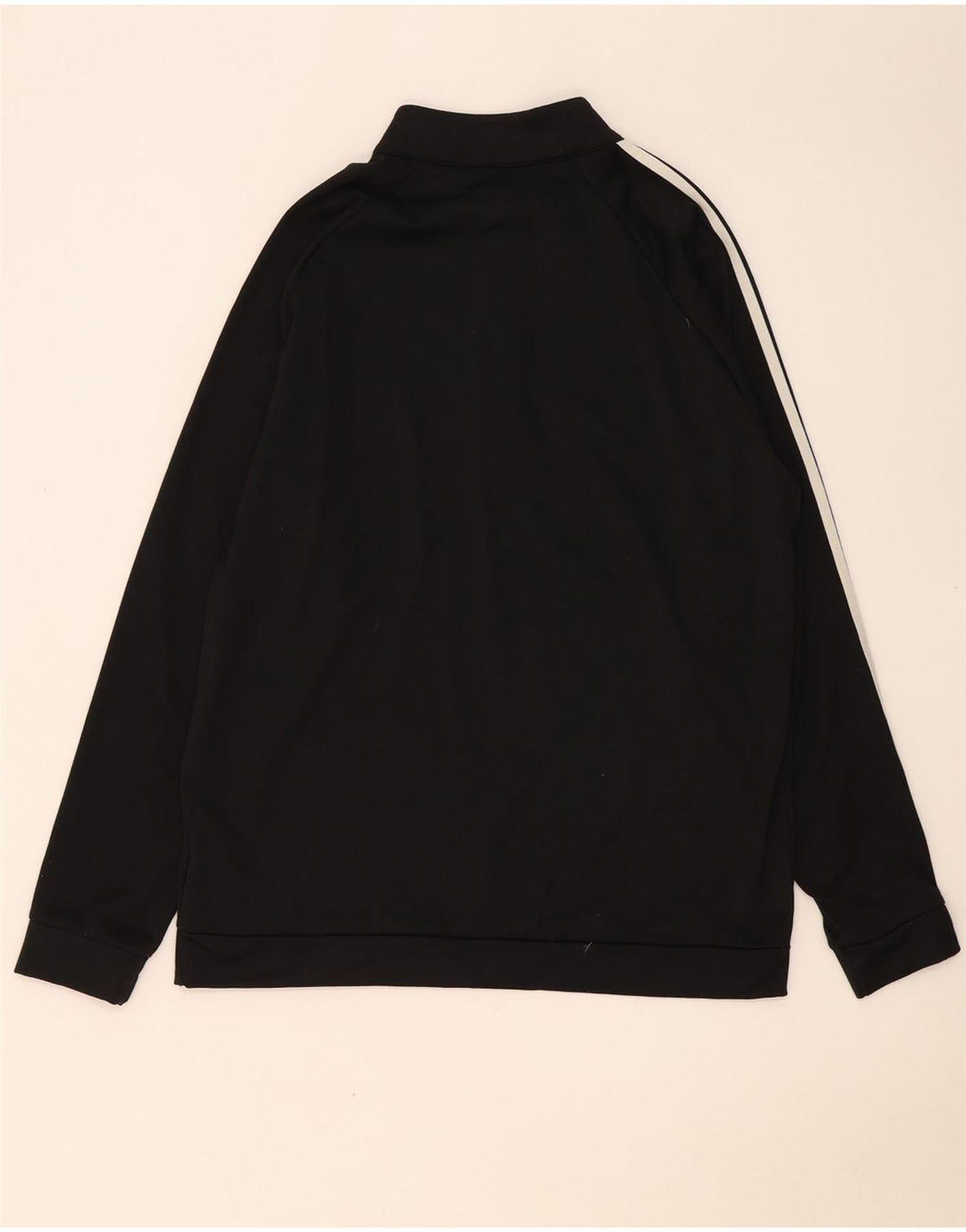 Adidas Herren-Sweatshirt mit Reißverschluss am Hals, groß, aus schwarzem Polyester
