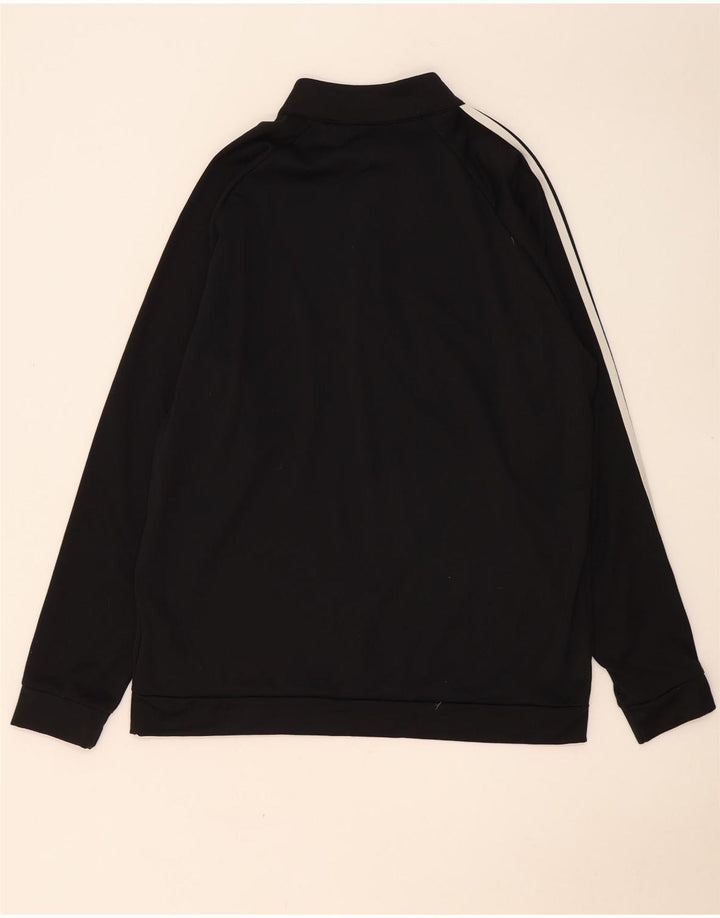 Adidas Herren-Sweatshirt mit Reißverschluss am Hals, groß, aus schwarzem Polyester