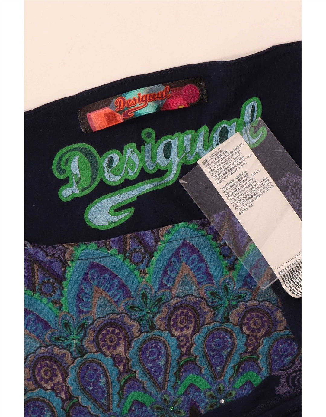 Desigual Damen Fledermausblusenoberteil UK 10 Small Marineblaue Viskose