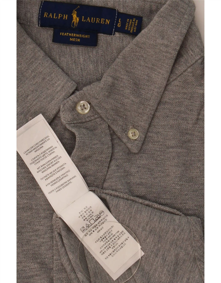 Ralph Lauren Herren-Federgewichts-Mesh-Hemd, Größe L, Grau