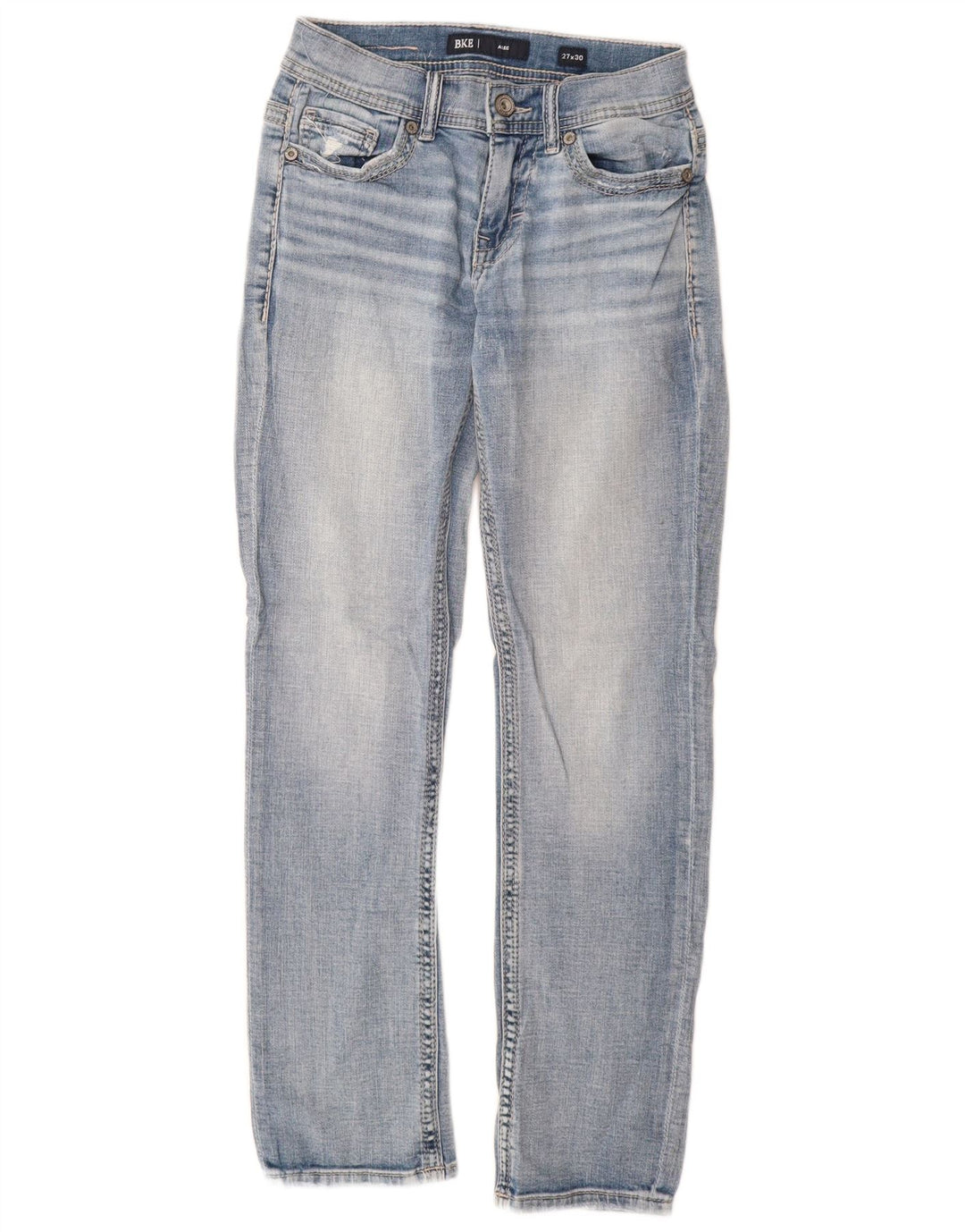 BKE Damen Alec Straight Jeans W27 L30 Blaue Baumwolle