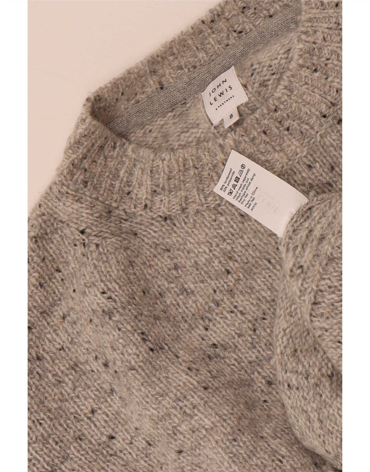 John Lewis Damen-Pullover mit Rundhalsausschnitt, Größe S, Gr. 8, Grau meliert
