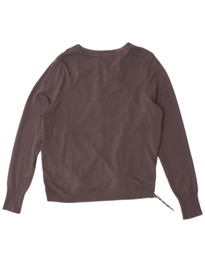 MINT VELVET Damen-Trainingsanzug-Top-Jacke, UK 12, mittelgraue Seide