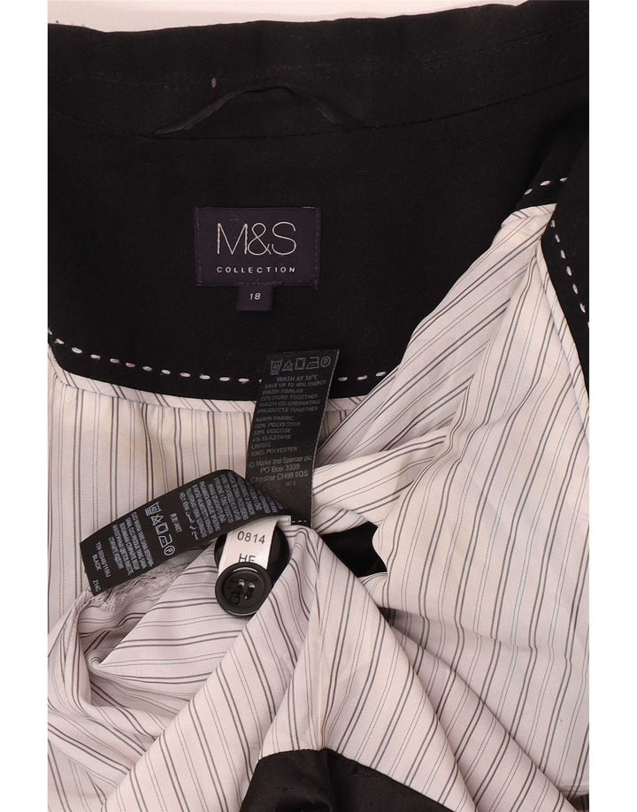 Marks & Spencer Damen-Blazer mit 1 Knopf, UK 18, XL, Schwarz, Polyester