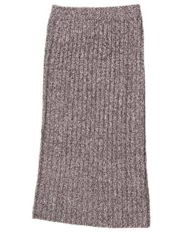 Zara Damen-Strick-Maxirock, Größe S, W26, Grau, Polyester