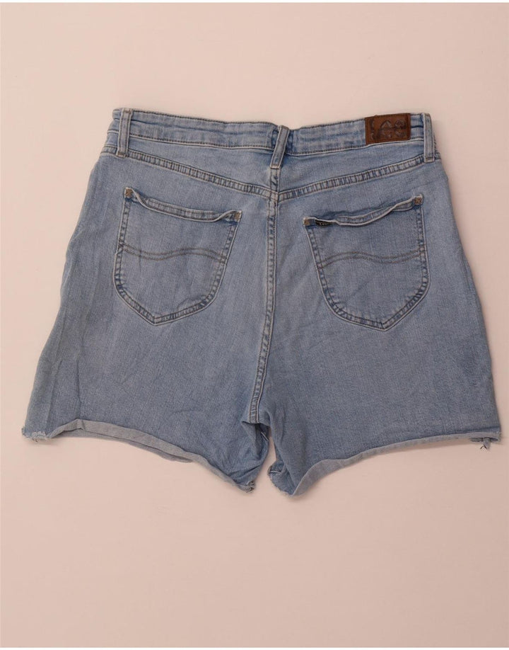 Lee Damen-Jeansshorts mit hoher Taille, US 14, Größe L, W32, blaue Baumwolle