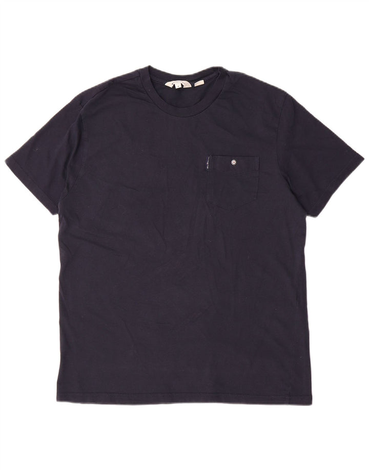 BEN SHERMAN Herren-T-Shirt-Oberteil, mittelmarineblaue Baumwolle