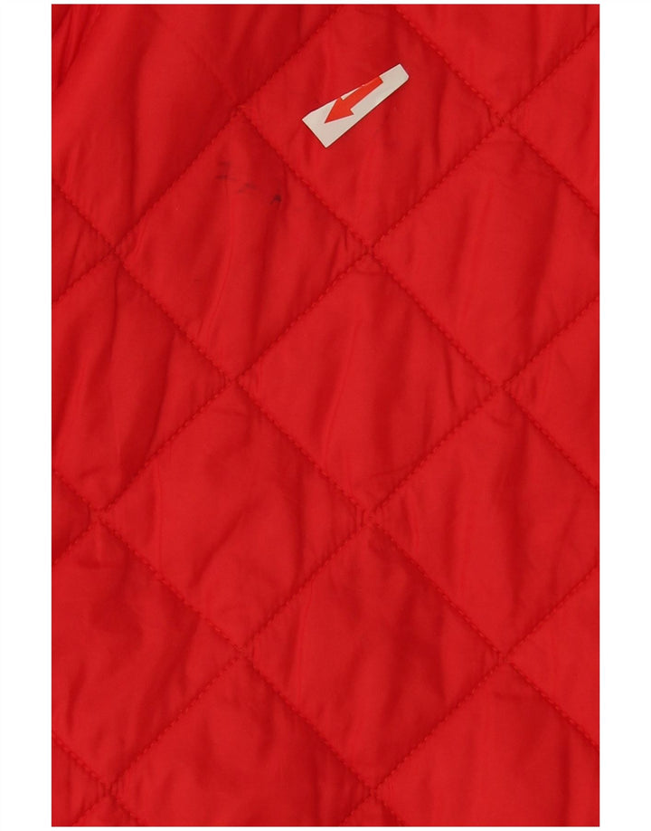 Benetton Boys Quilted Jacket 13-14 Years Large Red Polyamide