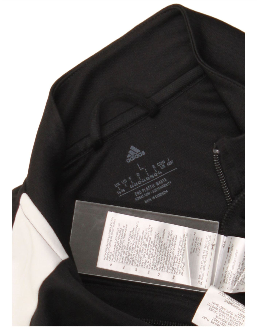 Adidas Damen Aeroready Trainingsanzug Top Jacke UK 16/18 Large Schwarz Polyester