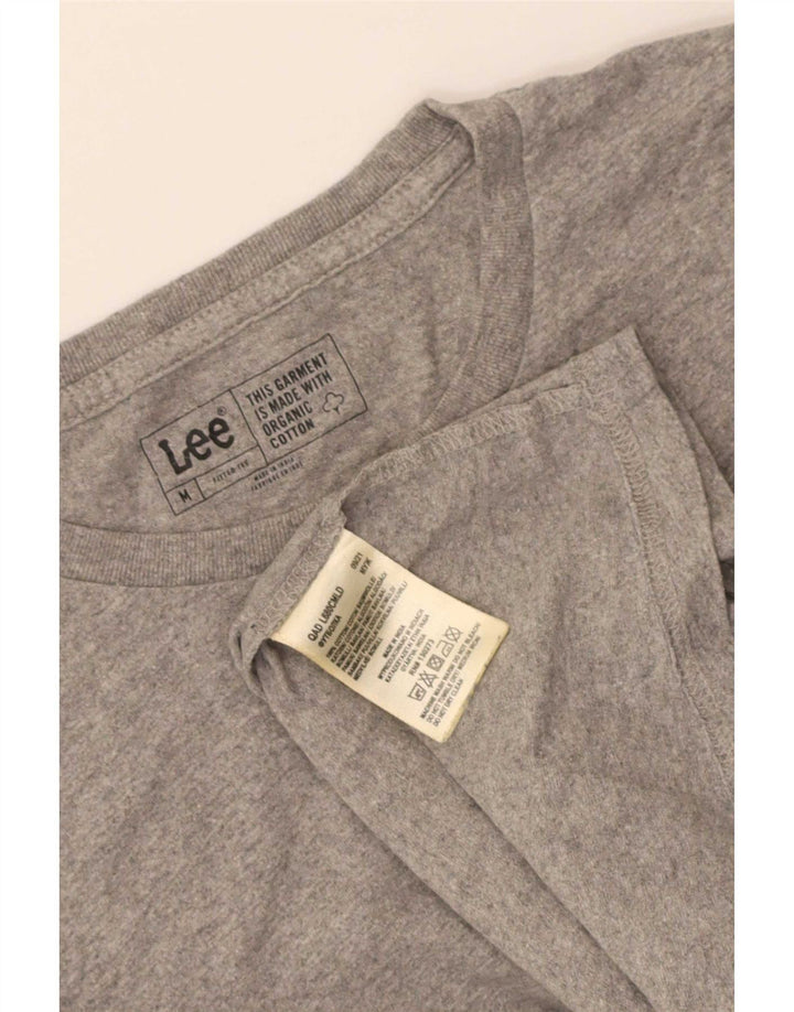 Lee Herren T-Shirt-Oberteil aus mittelgrau gesprenkelter Baumwolle