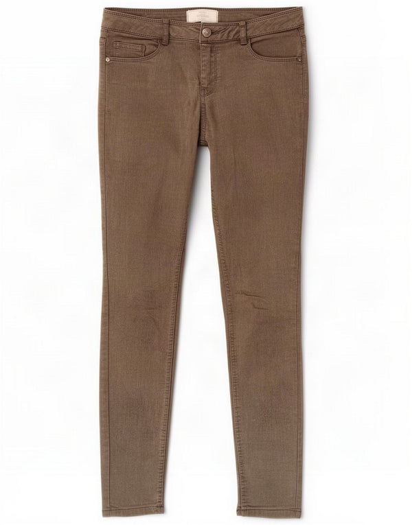 Fat Face Damen Slim Jeans UK 10 Small W27 L28 Khaki Baumwolle