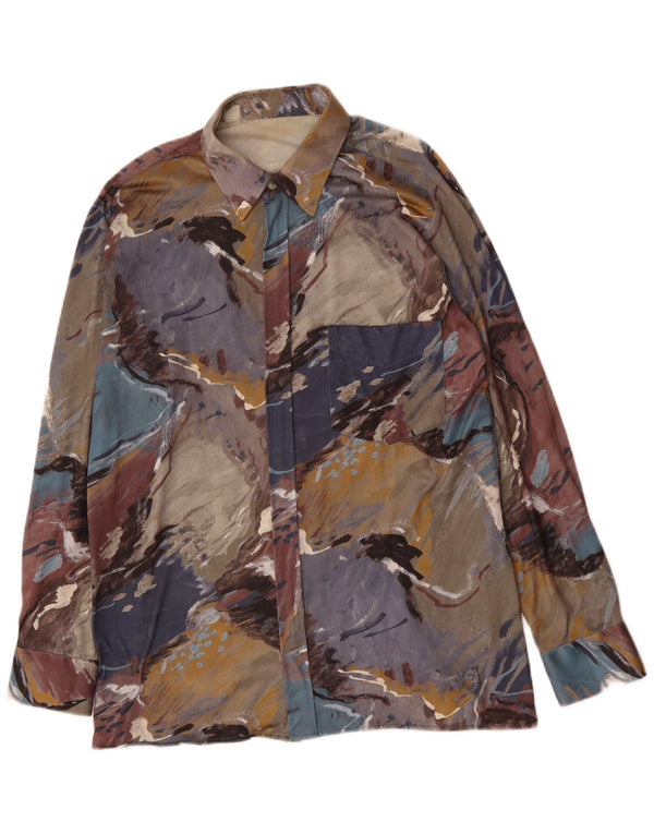 VINTAGE Mens Abstract Pattern Shirt Medium Multicoloured
