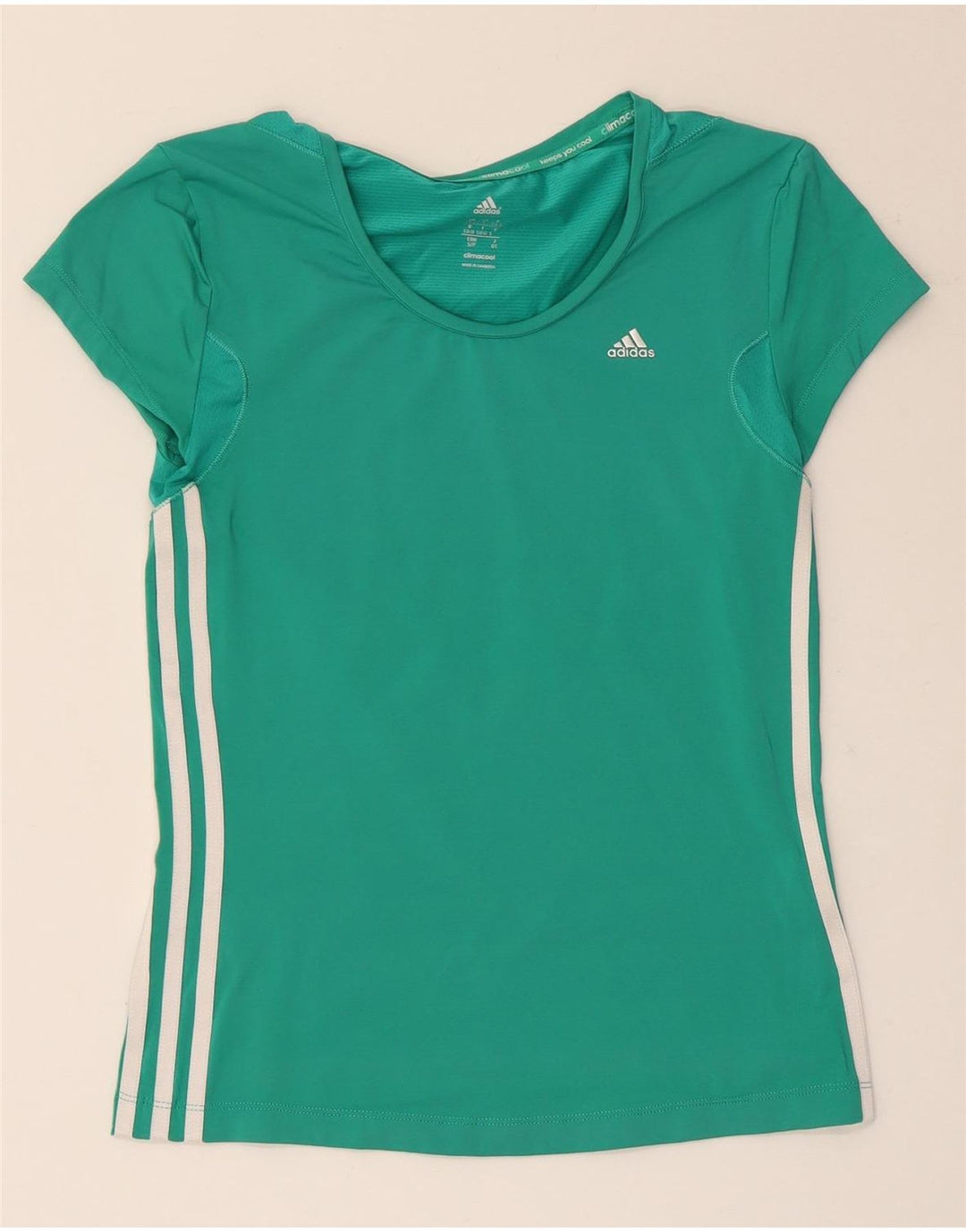 Adidas Damen Climacool T-Shirt Top UK 8/10 Small Grün