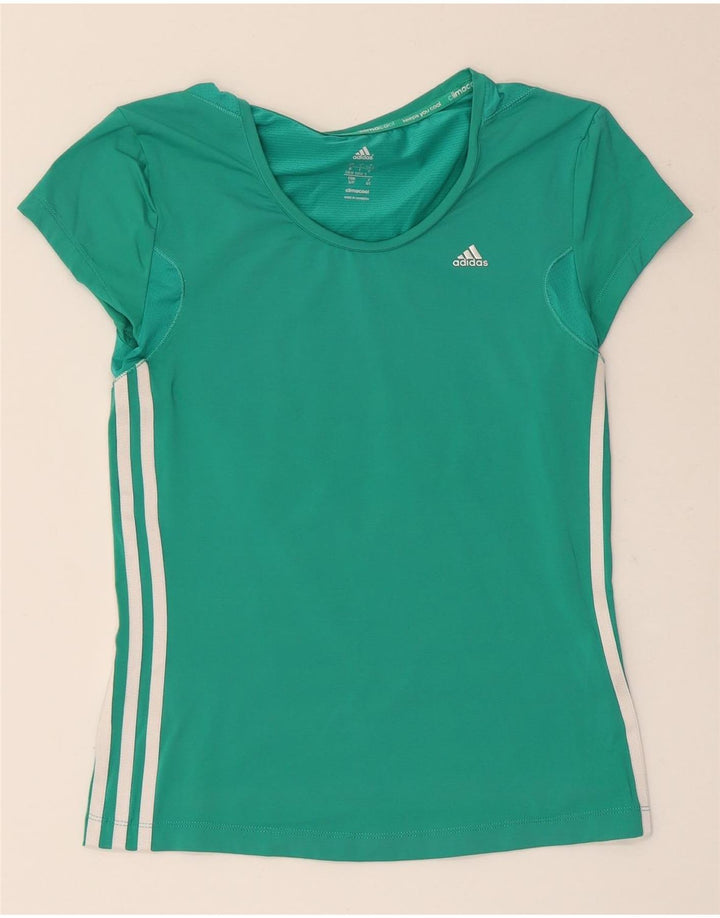 Adidas Damen Climacool T-Shirt Top UK 8/10 Small Grün