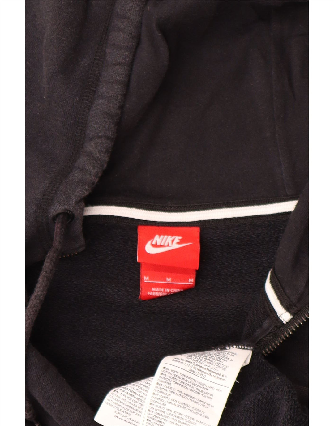 Nike Herren-Kapuzenpullover mit Reißverschluss, mittelschwarz, Baumwolle