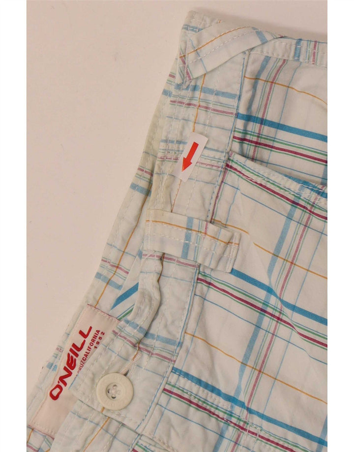 O'Neill Herren-Cargoshorts W34, große, blau karierte Baumwolle