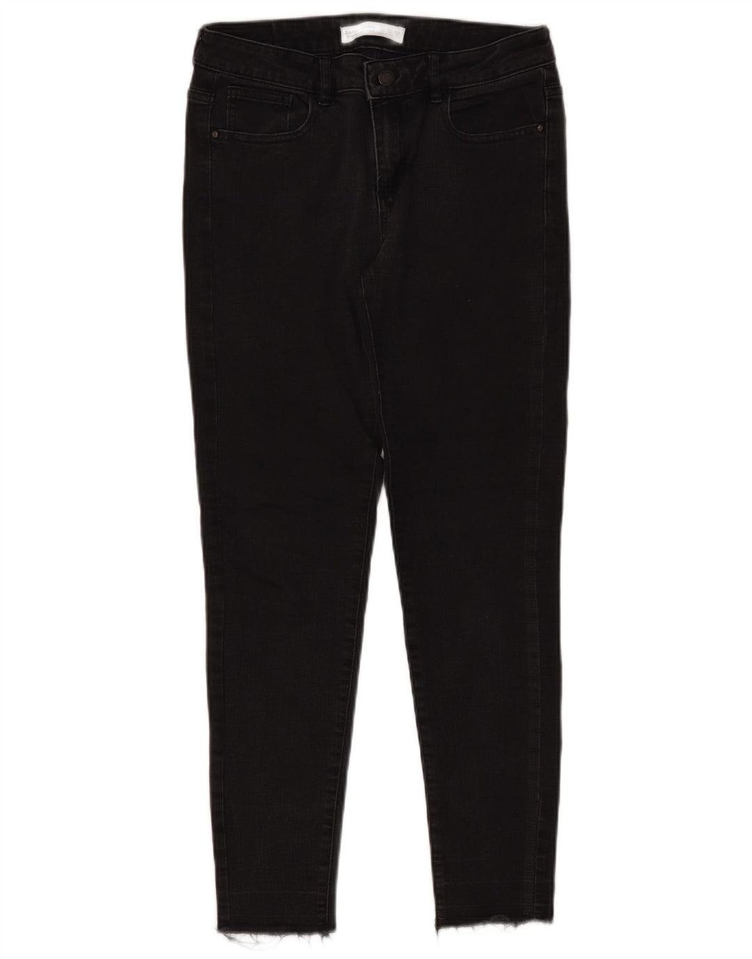 ZARA Damen Skinny Jeans EU 38 Small W28 L26 Schwarze Baumwolle